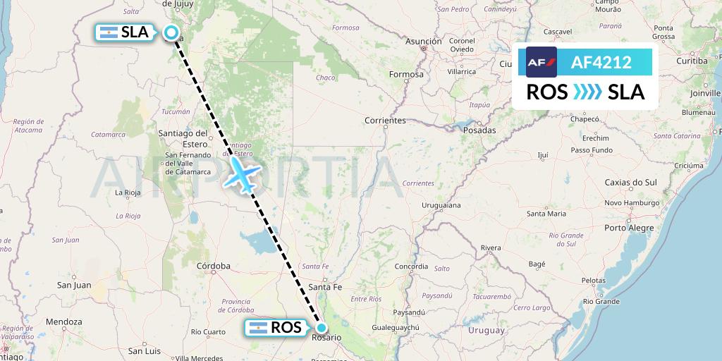 AF4212 Air France Flight Map: Rosario to Salta