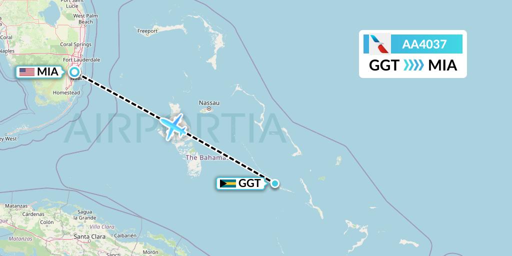 AA4037 American Airlines Flight Map: George Town to Miami