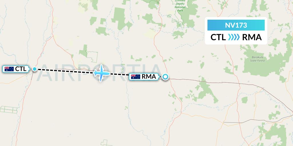 NV173 Naft Airlines Flight Map: Charleville to Roma