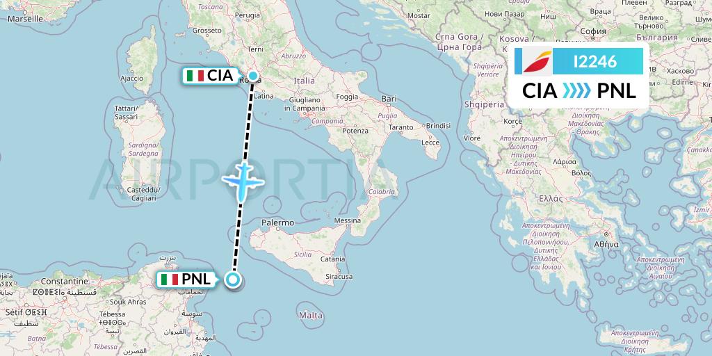 I2246 Iberia Express Flight Map: Rome to Pantelleria
