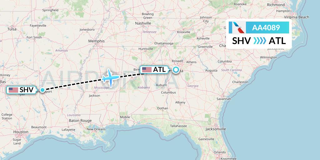 AA4089 Flight Status American Airlines: Shreveport to Atlanta (AAL4089)