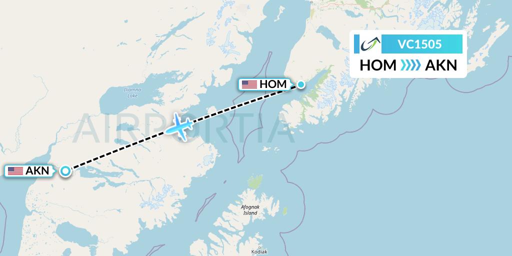 VC1505 ViaAir Flight Map: Homer to King Salmon