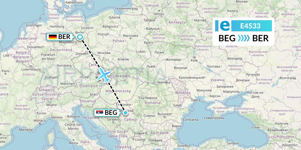E4533 Estelar Latinoamerica C.A. Flight Map: Belgrade to Berlin