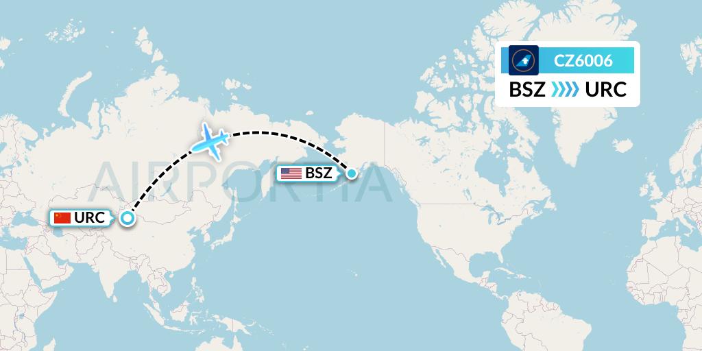 CZ6006 China Southern Airlines Flight Map: Egegik to Urumqi