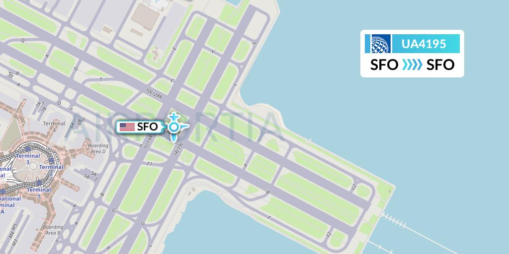 UA4195 United Airlines Flight Map: San Francisco to San Francisco