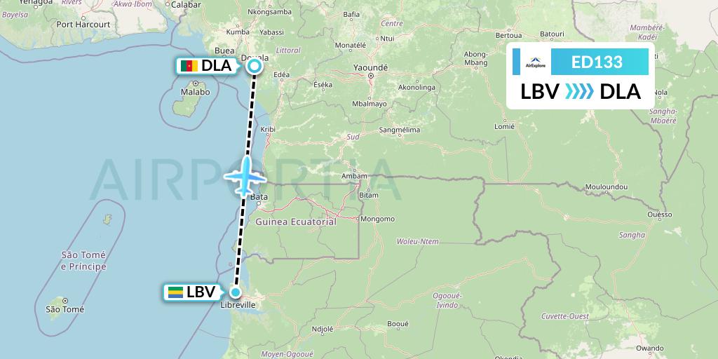 ED133 AirExplore Flight Map: Libreville to Douala
