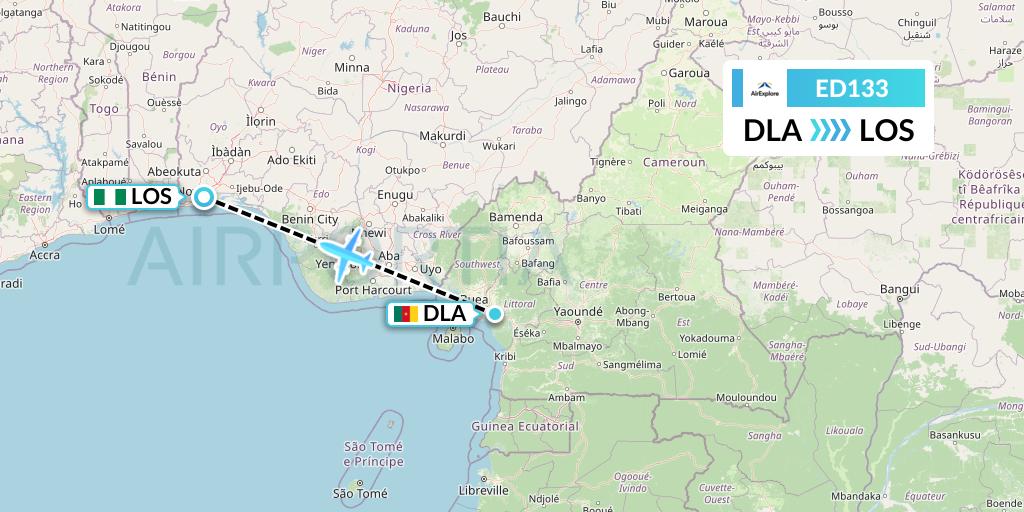 ED133 AirExplore Flight Map: Douala to Lagos