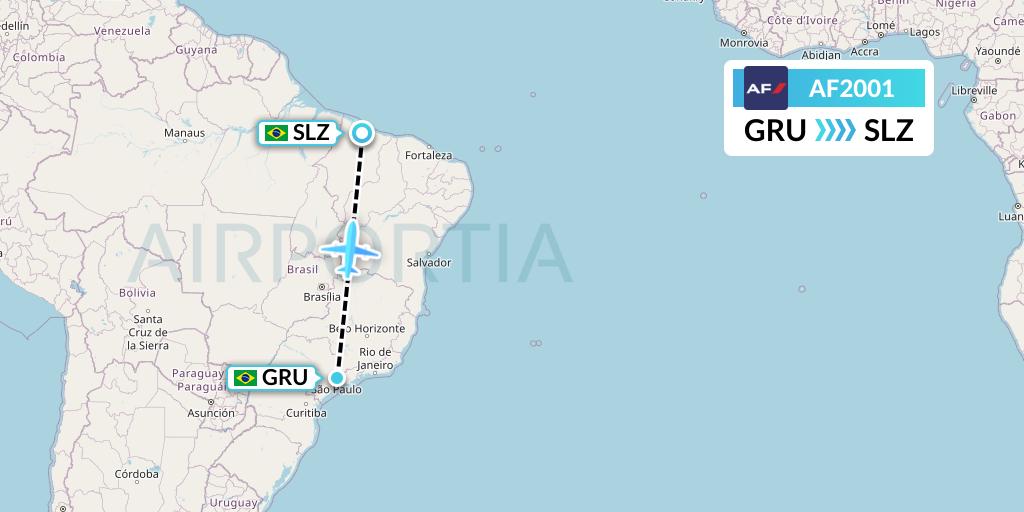 AF2001 Air France Flight Map: Sao Paulo to Sao Luis