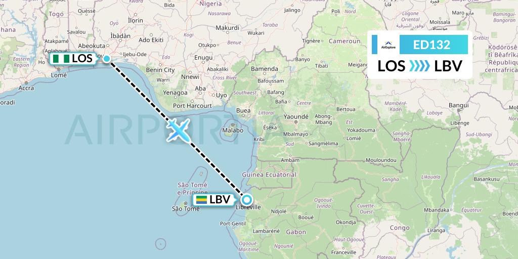 ED132 AirExplore Flight Map: Lagos to Libreville