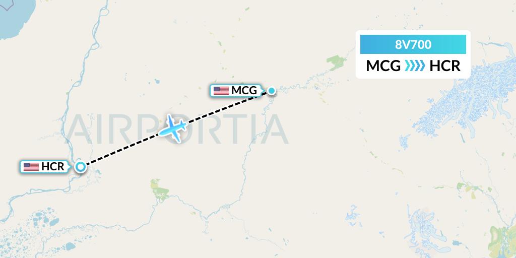 8V700 Wright Air Service Flight Map: McGrath to Holy Cross