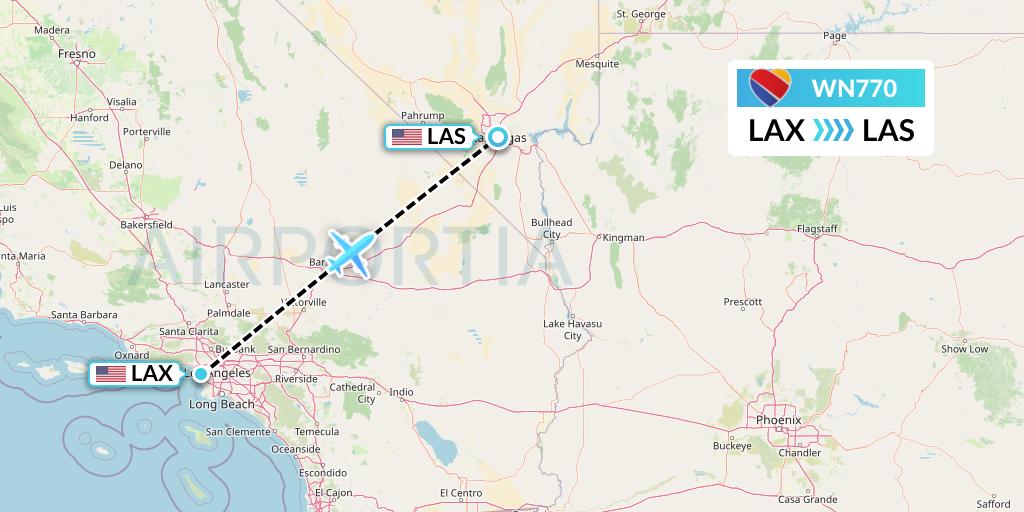 WN770 Southwest Airlines Flight Map: Los Angeles to Las Vegas