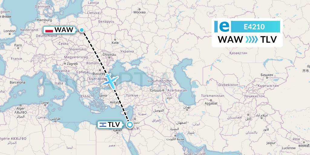 E4210 Estelar Latinoamerica C.A. Flight Map: Warsaw to Tel Aviv