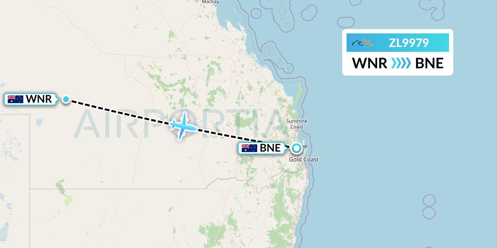 ZL9979 Regional Express Flight Map: Australia to Brisbane