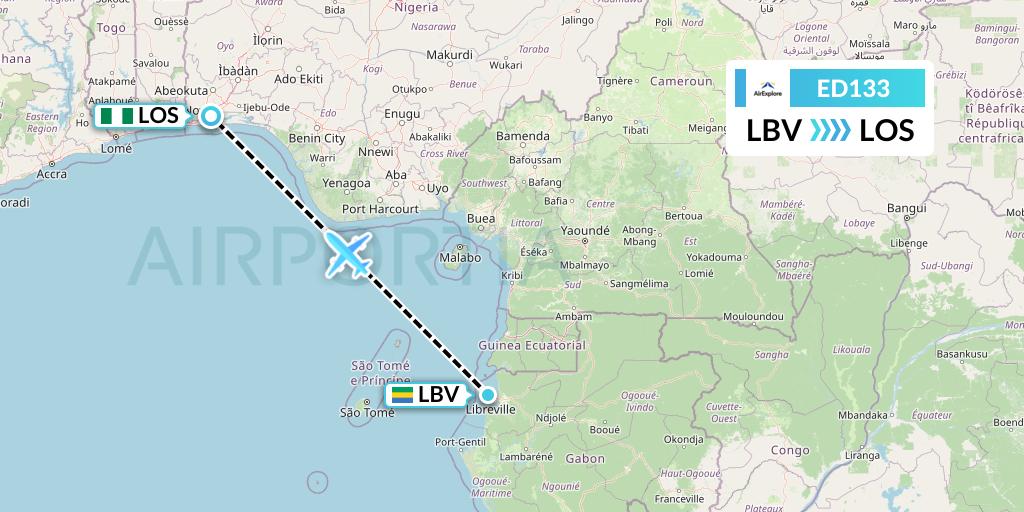 ED133 AirExplore Flight Map: Libreville to Lagos