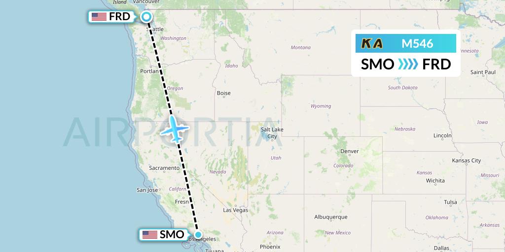 M546 Kenmore Air Flight Map: Santa Monica to Friday Harbor