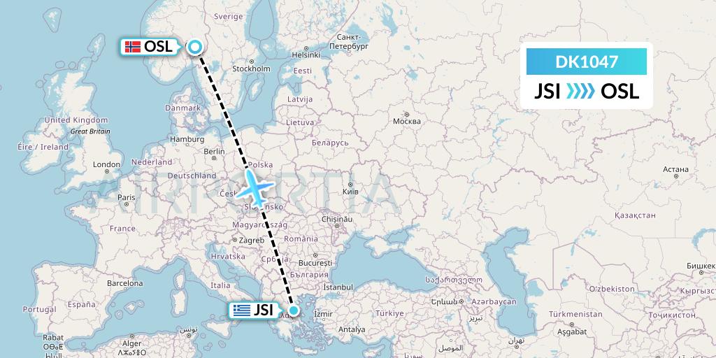 DK1047 Thomas Cook Airlines Scandinavia Flight Map: Skiathos to Oslo
