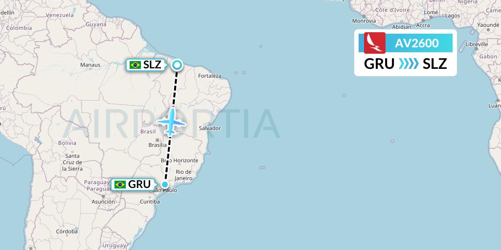 AV2600 Avianca Flight Map: Sao Paulo to Sao Luis