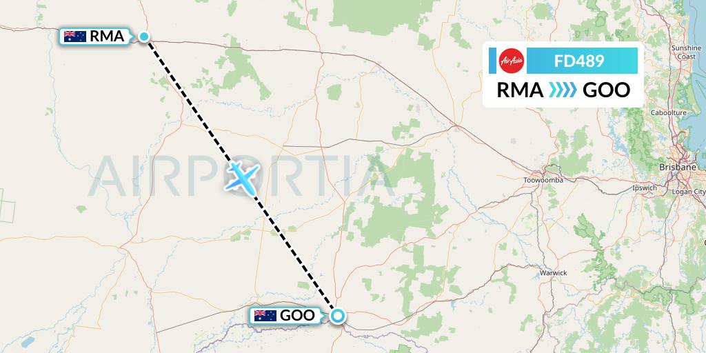 FD489 Thai AirAsia Flight Map: Roma to Australia