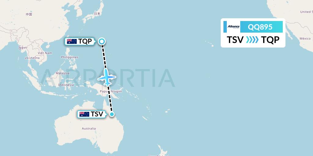 QQ895 Alliance Airlines Flight Map: Townsville to Cloncurry