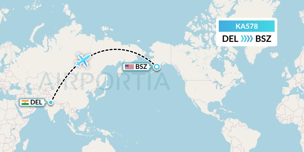 KA578 Aero Nomad Airlines Flight Map: Delhi to Egegik