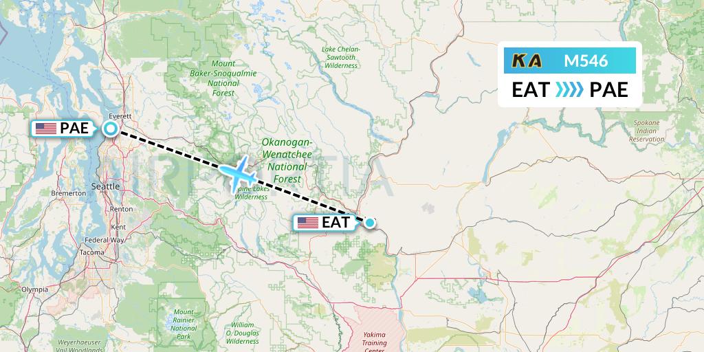 M546 Kenmore Air Flight Map: Wenatchee to Everett