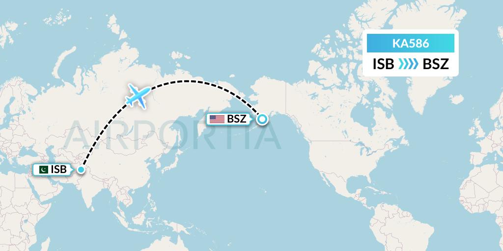 KA586 Aero Nomad Airlines Flight Map: Islamabad to Egegik
