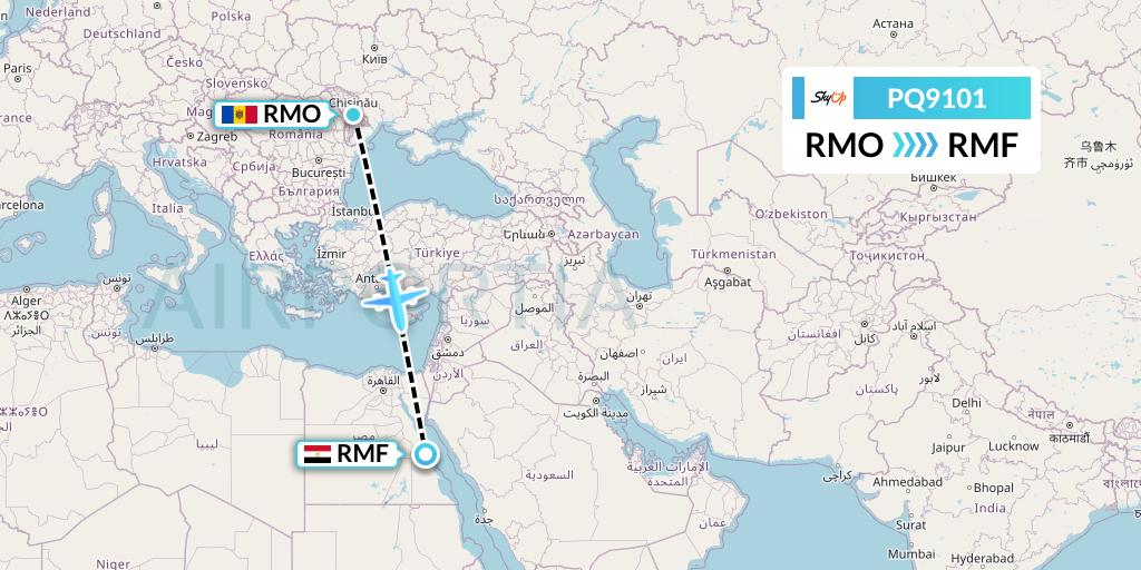 PQ9101 SkyUp Airlines Flight Map: Chisinau to Marsa Alam