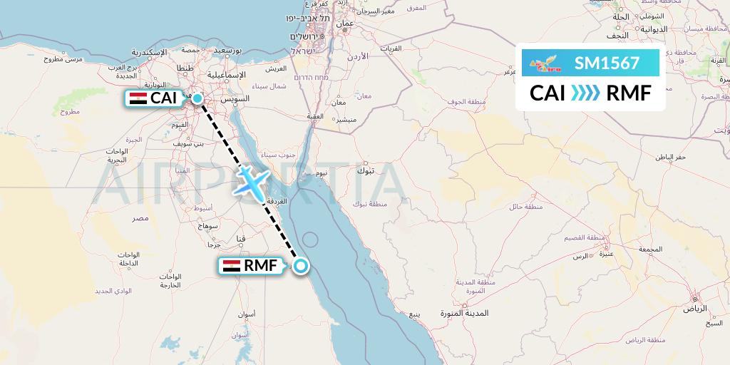 SM1567 Air Cairo Flight Map: Cairo to Marsa Alam