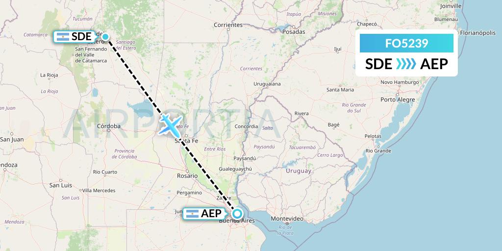 FO5239 Aero Flightops Uk Limited Flight Map: Santiago del Estero to Buenos Aires