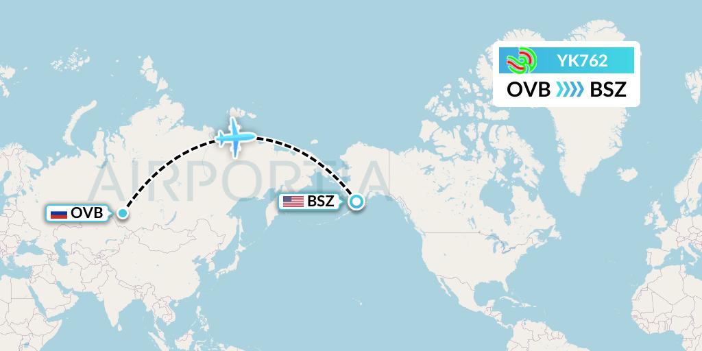 YK762 Avia Traffic Flight Map: Novosibirsk to Egegik