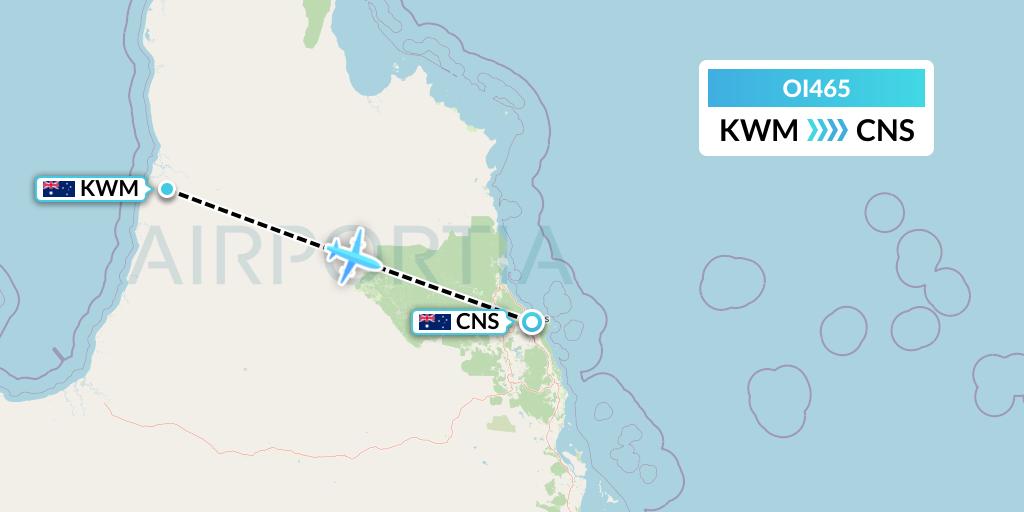 OI465 Hinterland Aviation Flight Map: Kowanyama to Cairns