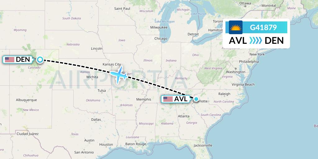 G41879 Allegiant Air Flight Map: Asheville to Denver