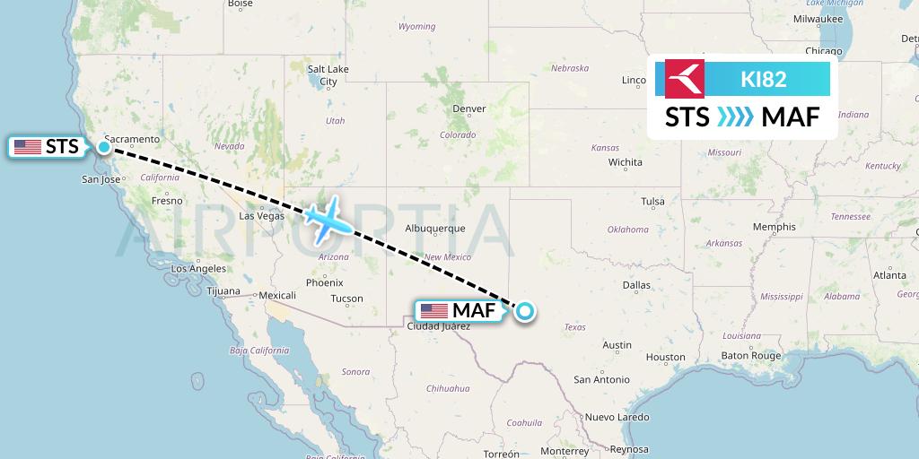 KI82 Krasavia Flight Map: Santa Rosa to Midland