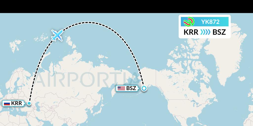 YK872 Avia Traffic Flight Map: Krasnodar to Egegik