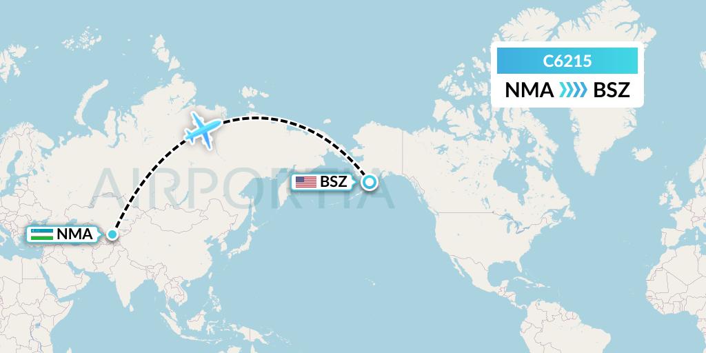 C6215 Capitol Air Express Flight Map: Namangan to Egegik
