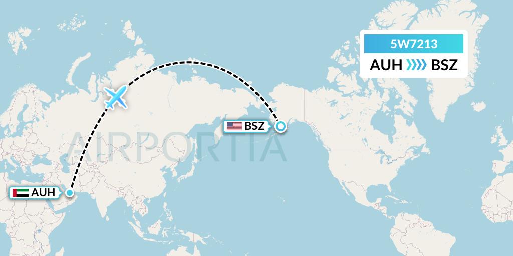 5W7213 Wizz Air Abu Dhabi Flight Map: Abu Dhabi to Egegik