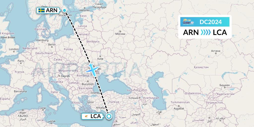 DC2024 Braathens Regional Flight Map: Stockholm to Larnaca
