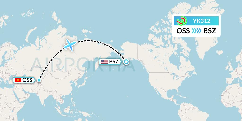 YK312 Avia Traffic Flight Map: Osh to Egegik
