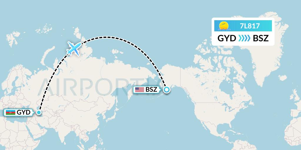7L817 Silk Way West Airlines Flight Map: Baku to Egegik