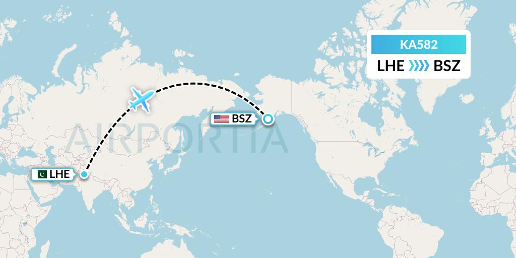 KA582 Aero Nomad Airlines Flight Map: Lahore to Egegik