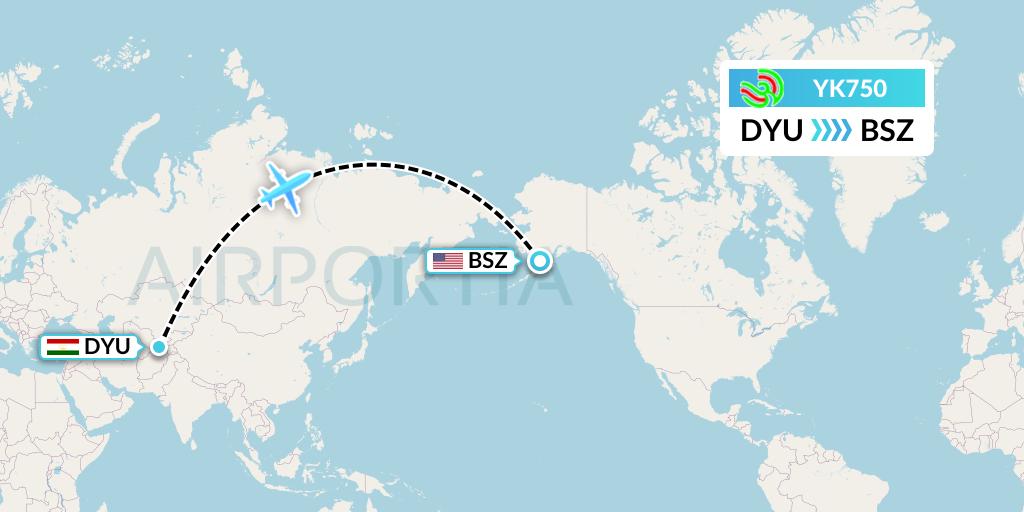 YK750 Avia Traffic Flight Map: Dushanbe to Egegik