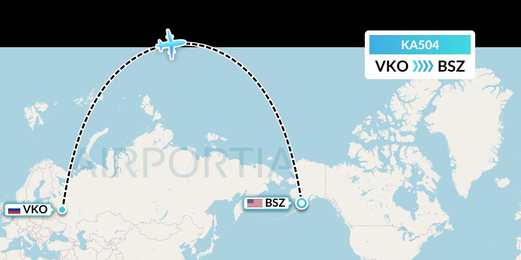 KA504 Aero Nomad Airlines Flight Map: Moscow to Egegik