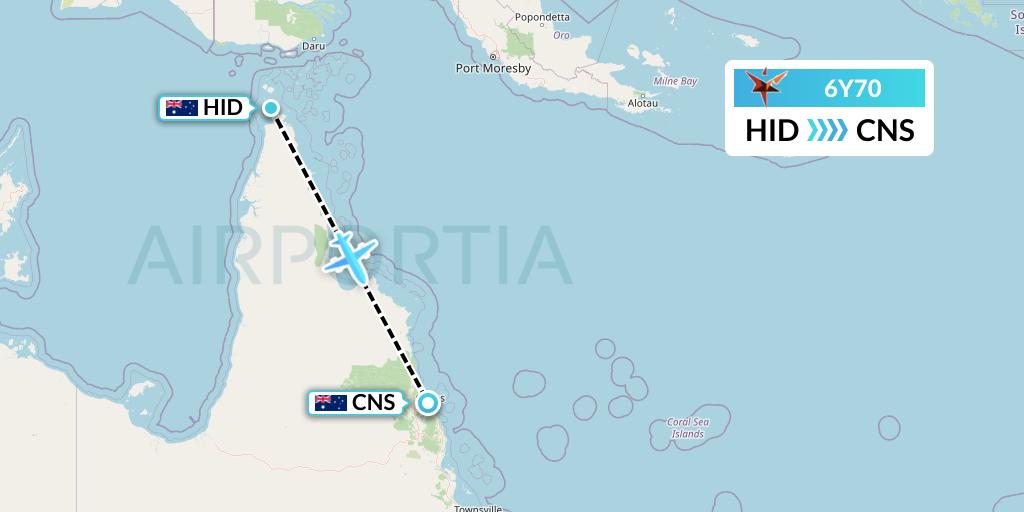 6Y70 SmartLynx Flight Map: Horn Island to Cairns