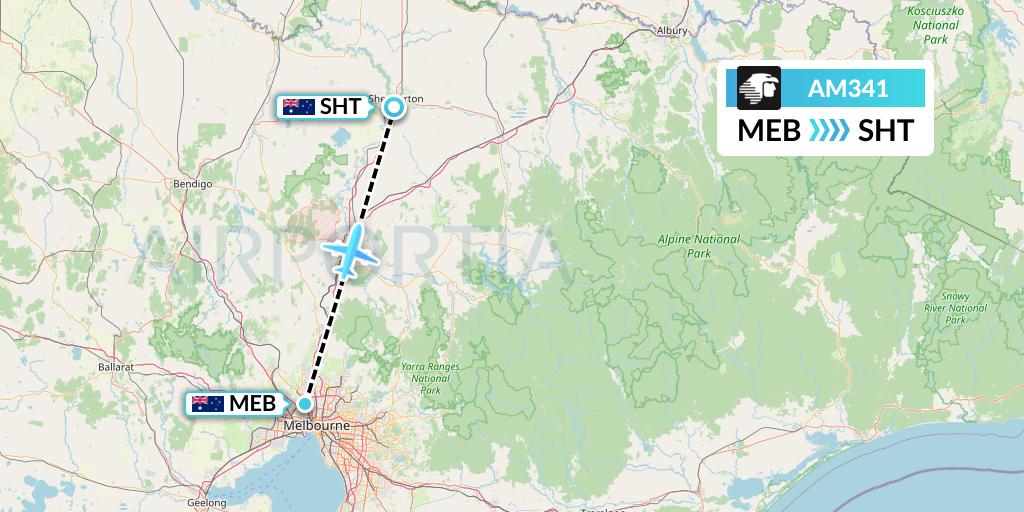 AM341 Aeromexico Flight Map: Essendon to Australia