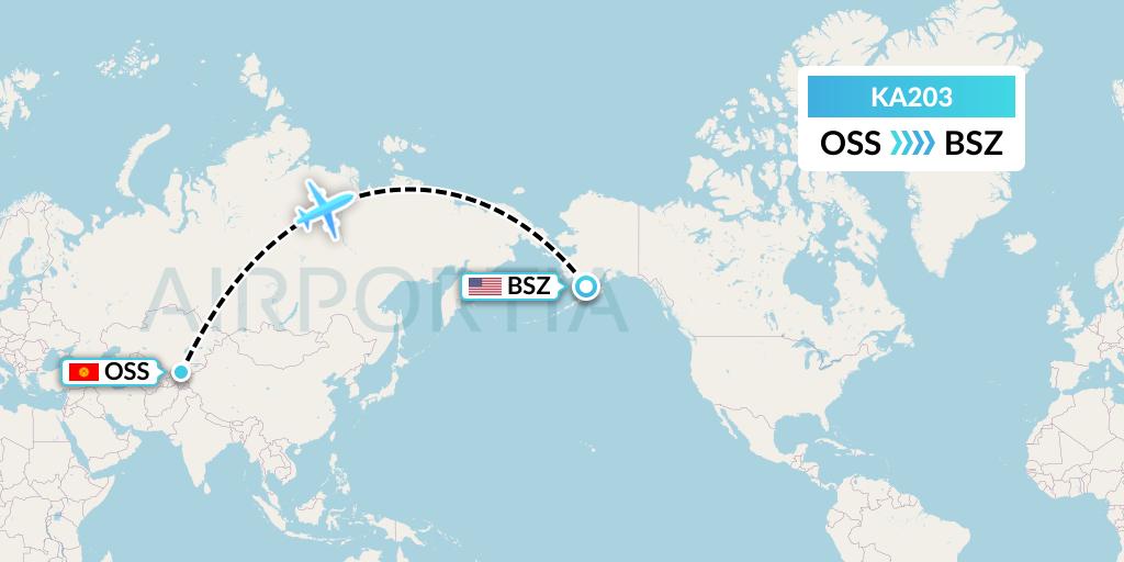KA203 Aero Nomad Airlines Flight Map: Osh to Egegik