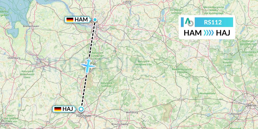 RS112 Air Seoul Flight Map: Hamburg to Hannover