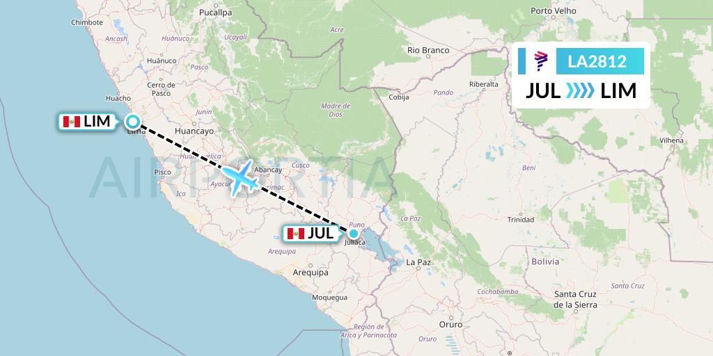 LA2812 LAN Airlines Flight Map: Juliaca to Lima