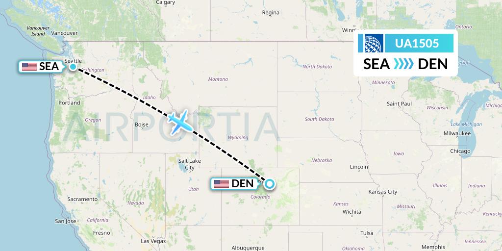 UA1505 United Airlines Flight Map: Seattle to Denver
