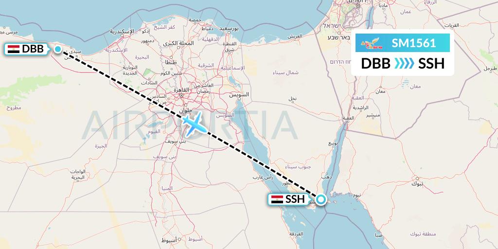 SM1561 Air Cairo Flight Map: El Alamein to Sharm el-Sheikh