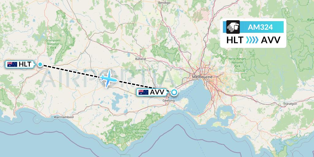 AM324 Aeromexico Flight Map: Australia to Melbourne